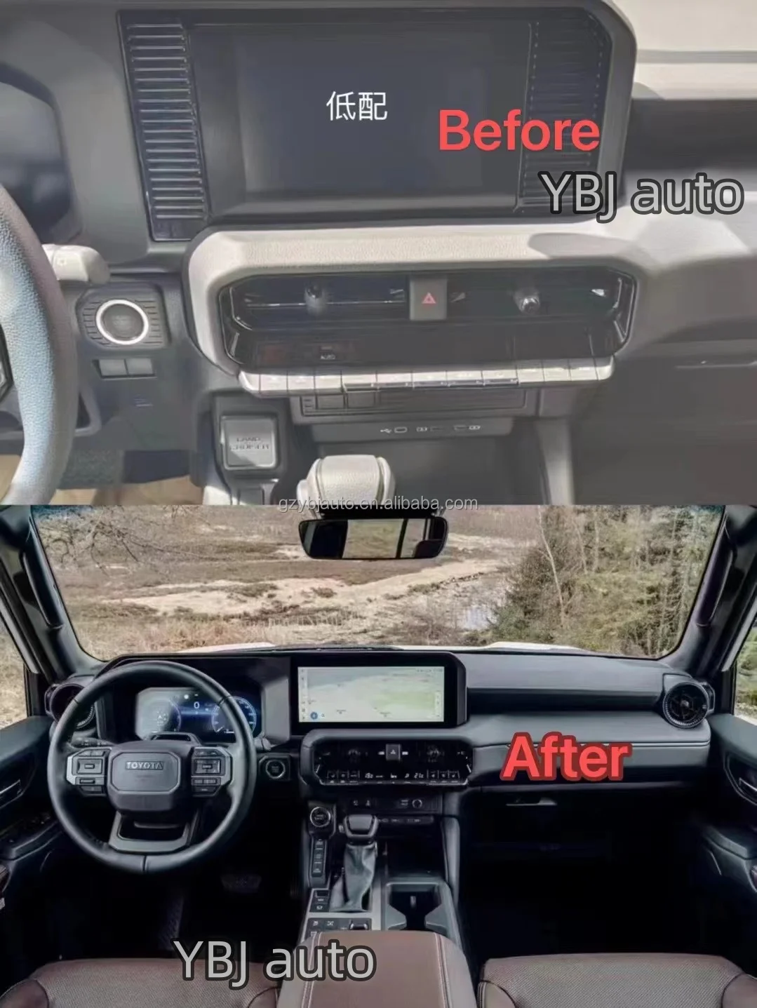 YBJ car part 12.3 inches Android Radio For Prado LC250 Low end Upgrade To High end 2024 Multimedia Player Carplay GPS DVD Screen