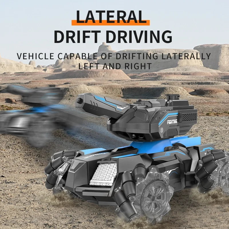 Hot Selling 360 Rotate Tank Car Toys Shooting Vehicle Remote Control Hand Gesture Control Drift Rc Stunt Car With Water Spray