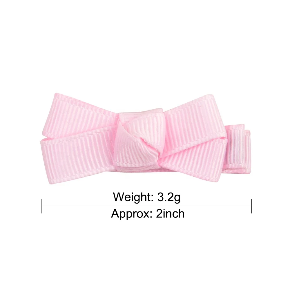 E-Magic hot sale baby girls hair bow with clip 2 inch snap soft fabric baby hair clip handmade mini ribbon bow for Infant