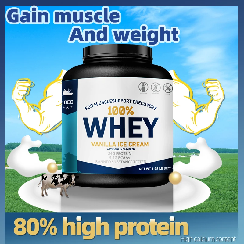 Oem Vanilla Ice Cream flavored High protein Exercise Weight Gain Muscle Supplement Powder