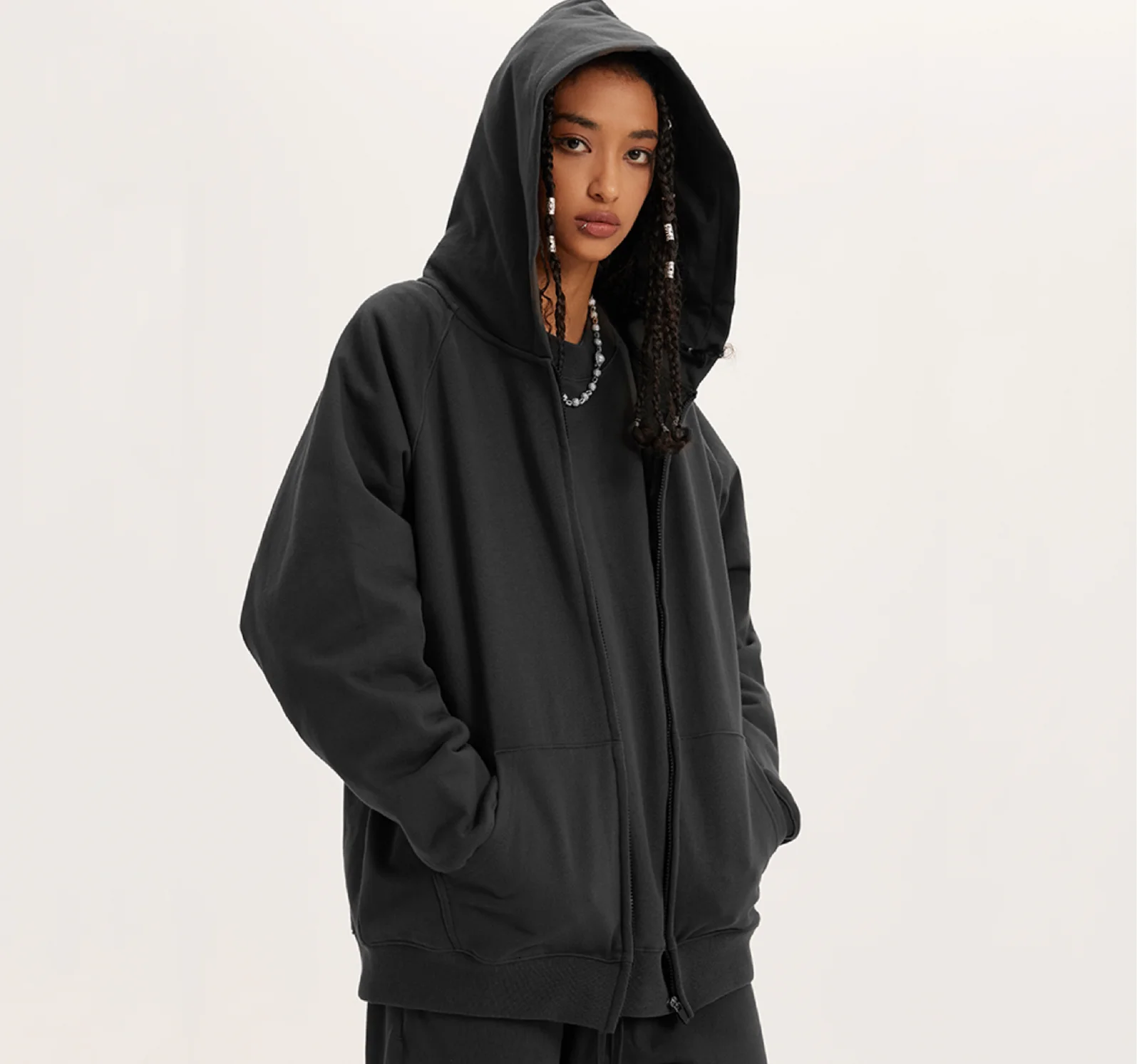 Fashion Trendy Custom Wholesale Long Sleeve Ladies Hoodies Plain Full Zip Up Hoodie