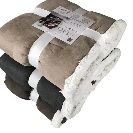 Пышное лоскутное 100% полиэстеровое однотонное замшевое мягкое плюшевое одеяло