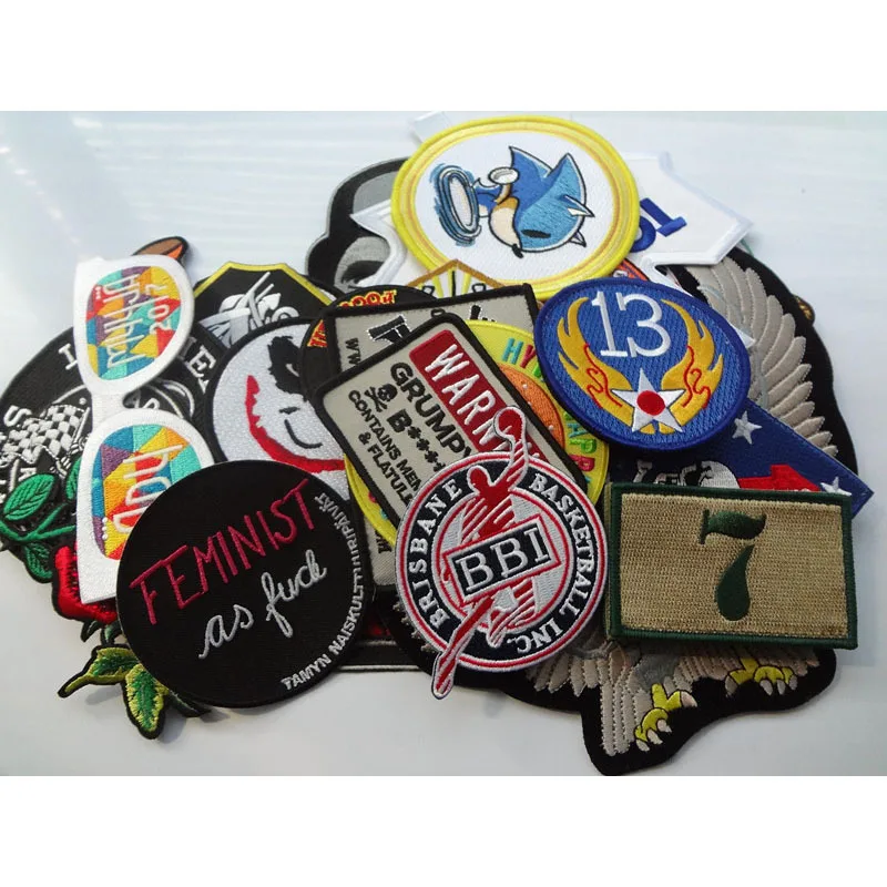 Custom Fabric Embroidered Patch Badges Sew on Embroidery Patches Clothing Woven Patch