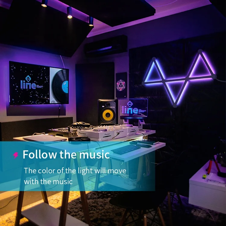 Factory  Custom Modern Style Voice Control Smart Indoor Home Lighting Wall Music Lights Smart Adjustable Lamp