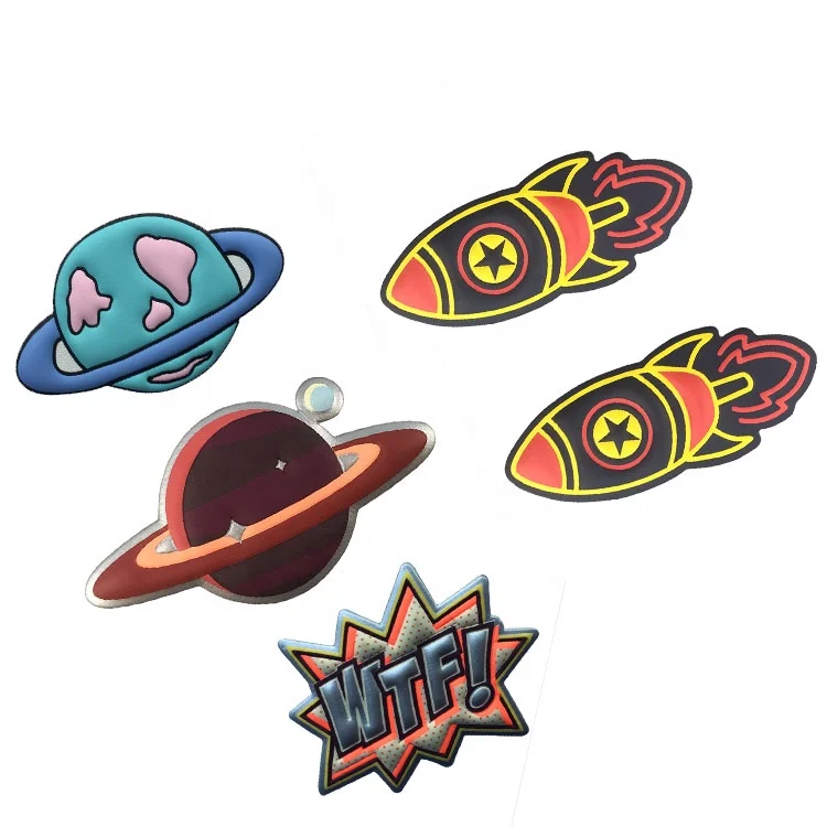 China Professional Manufacturer Custom Cartoon 3D Embossed Pu Leather Sticker For Bag