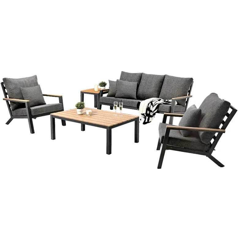 garden furniture stainless steel metal european fabric dinning stainless outdoor garden set