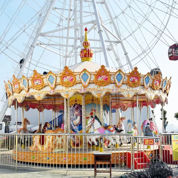 16 seats Large Carousel Horse Ride Amusement Park Equipment Merry go Round