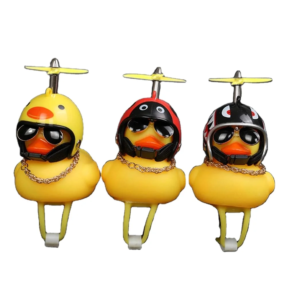 Wind Breaking Duck Tiktok Little Yellow Duck Helmet Motorcycle Bicycle Bell Turbo Duck With Helmet