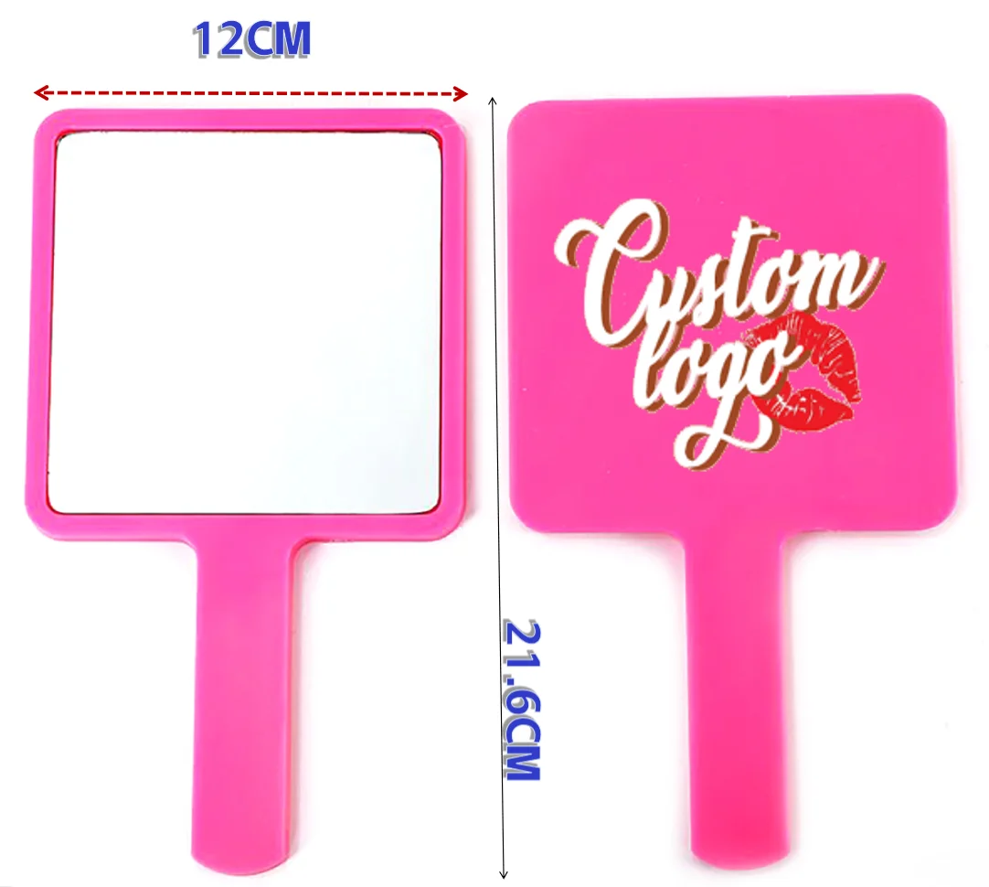 Custom Logo square handheld mirrors Travel size pocket mirrors Private Label handheld makeup mirror