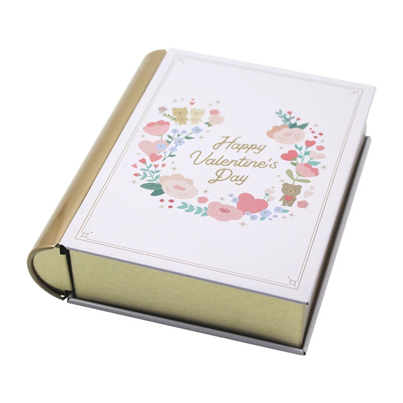 
Customized Printing Vintage Book Shape Metal Tin Box for Chocolate Cookie Tea Candy Storage box 