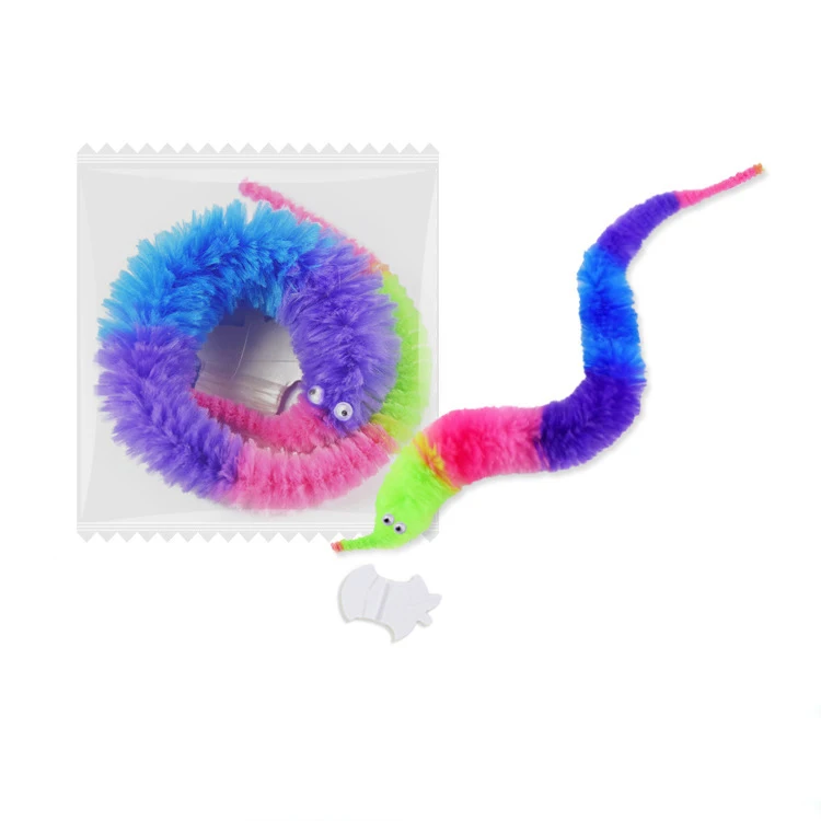 Street Magic Funny  Wiggle Twist Worm 23 cm  Plush Worm  Magic Trick Wiggly Plush  Rainbow Color Worm Toy