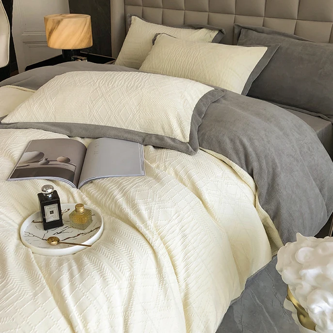 High-End Delicacy Modern Style Soft Comfortable Nature Custom Cotton Duvet Cover Bed Sheet Set