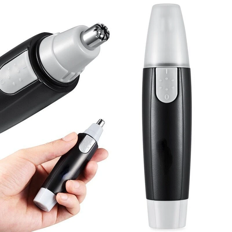 New Mens Womens Portable Electric Nose Hair Shaving Clipper Removal Shaver Black No Spray