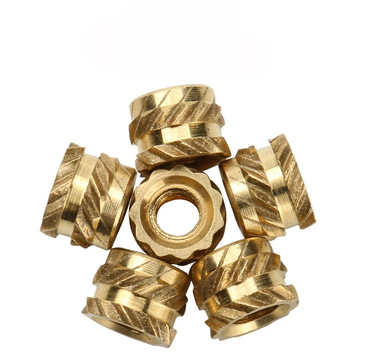 Injection Knurled Copper Nut Precision Copper Insert Copper Insert Through Hole Nut Mobile Phone Nut M2.5