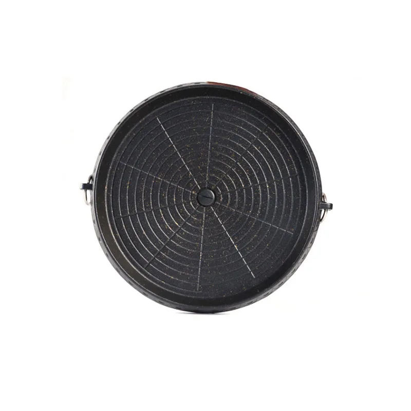BBQ Grill Plate Non Stick Coated Round Portable Korean BBQ Butane Gas Stove Stone Grill Plate