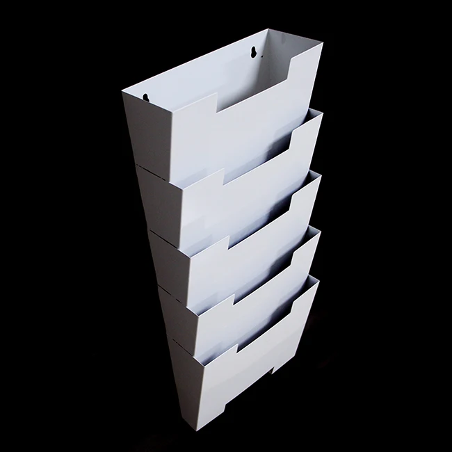 Wall Mounted 5 Section Time Card and Newspaper Holder  Rack