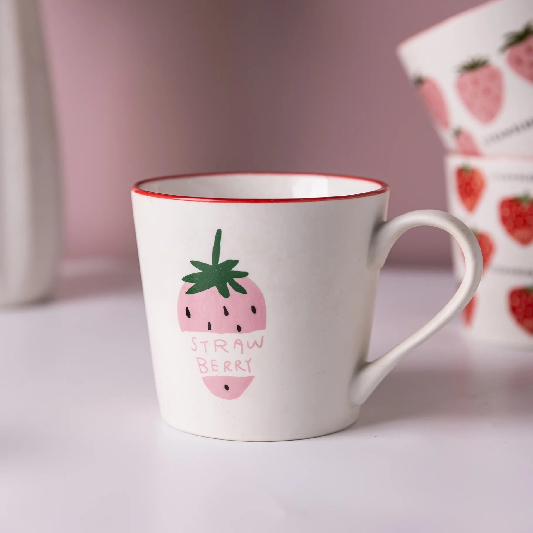 Милая Матовая Белая кофейная фарфоровая кружка лучший подарок для жены девушки Розовая керамическая