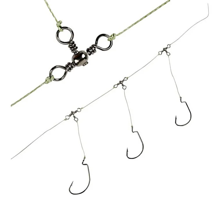 Wholesale 115pcs 2#4#6#8#10# three way t-turn ball bearing fishing swivels barrel cross-line swivel kit