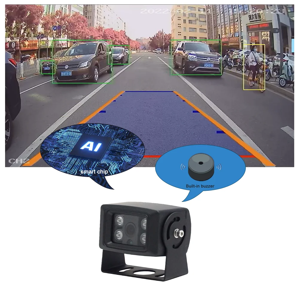 2022 NEW AI Intelligent Human Vehicle Recognition Tracking Rear View AI Camera for Car Bus Truck Heavy Duty