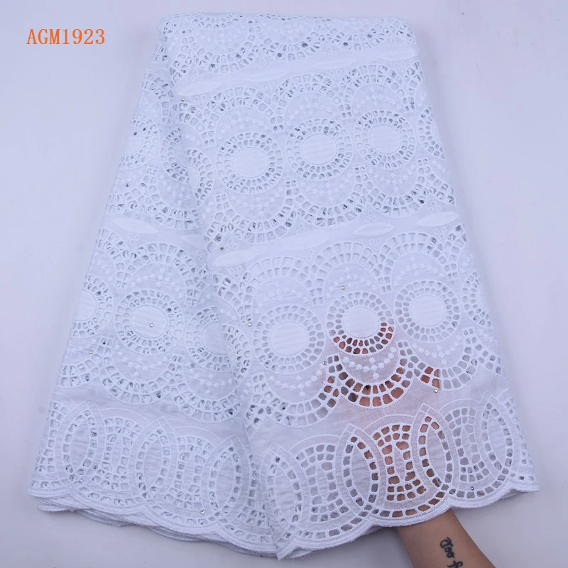 
Pure White Nigeria Swiss Voile Lace In Switzerland High Quality African Cotton Swiss Dry Lace Fabric For Wedding Derss 1923 