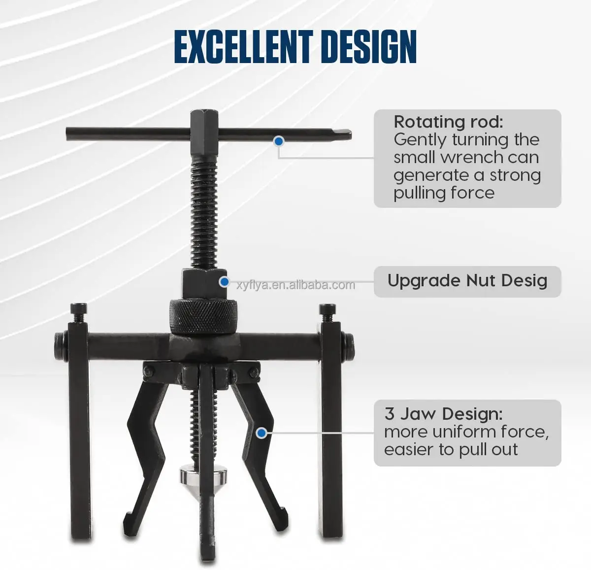 Automotive Motorcycle Bearing Removal Tool Kit Pilot Internal Bearing Puller 3 Jaws Puller Gear Wheel Extractor