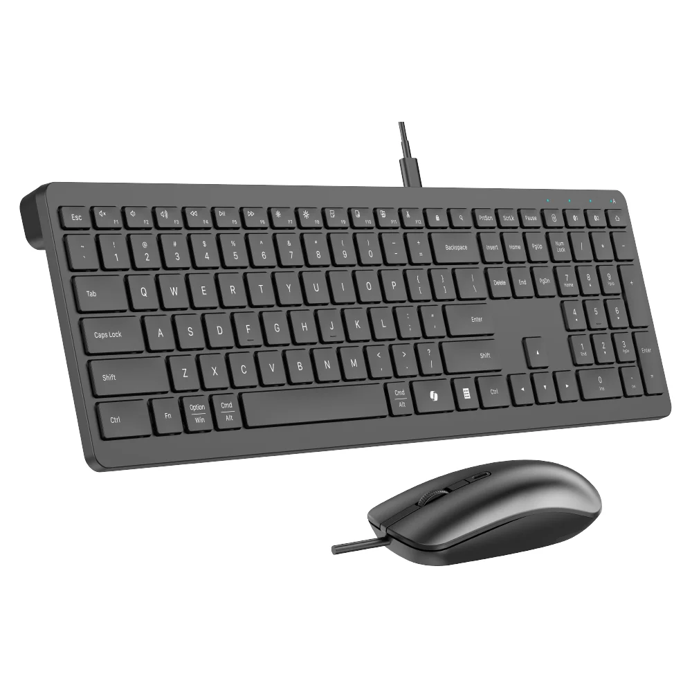 Customize Spanish Russia Arabic Wired Office Keyboard AI Copilot Key Silent Ultra-thin Keyboard and Mouse for Computer Laptop