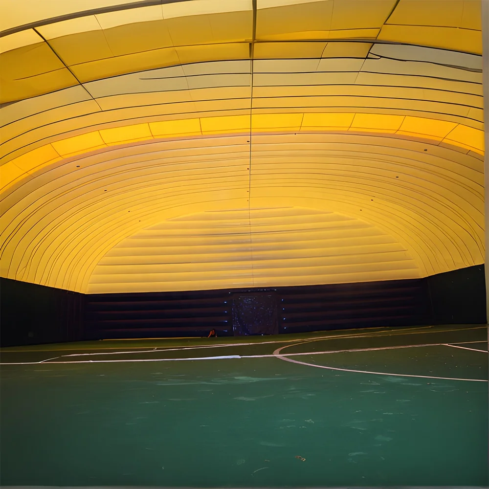custom yellow windproof pvc sports soccer court Inflatable sports arena football pitch air dome giant inflatable tunnel building