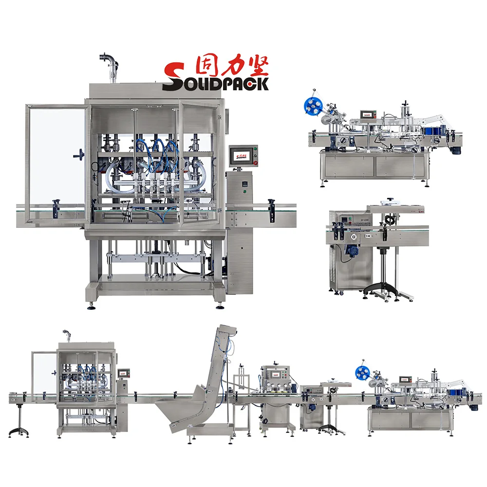 Solidpack 16 heads Automatic Insectcide Chemical Liquid Linear Gravity Bottle Filler Capping Machine