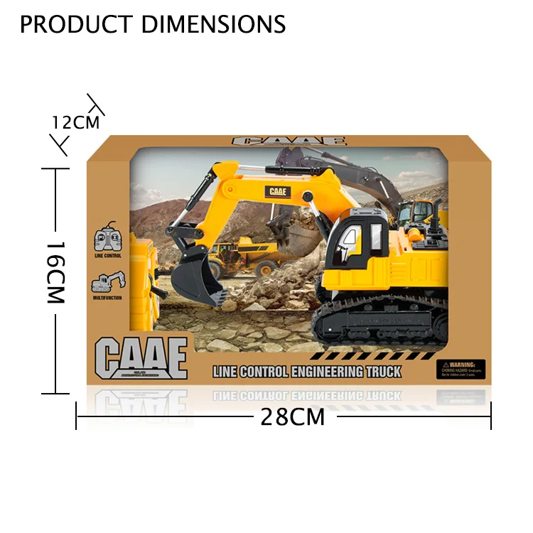 Wire controlled 1/36scale 4 Channels 2.4GHz hydraulic Excavation Engineering Vehicle RC Excavator Toys