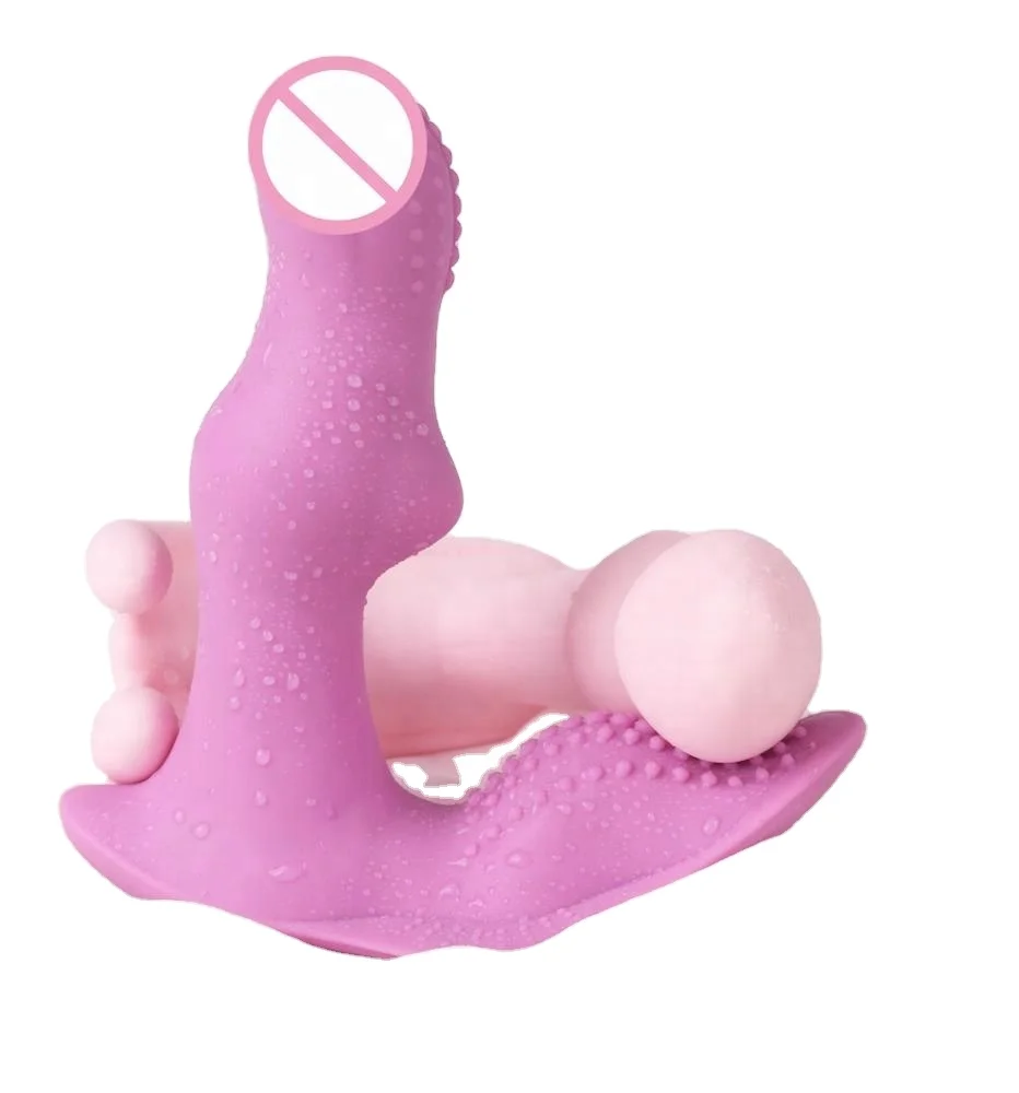 Wearable Wireless Remote Control G-Spot stimulate Clitoris Silicone Dildo butterfly vibrator for women