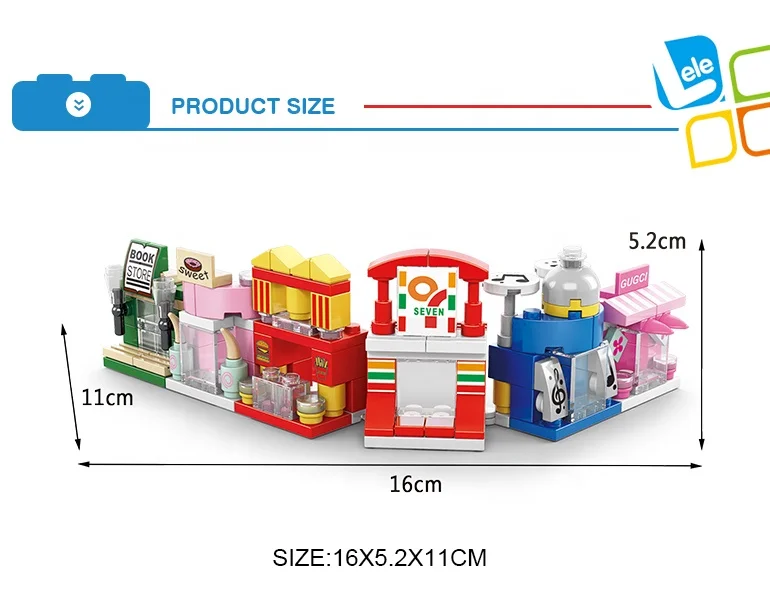 Lele Brother Cheap Gift Toy City Street View Mini Architecture Model Building Blocks