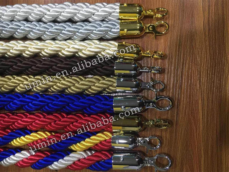 Контроль толпы VIP стенд Королевский синий витой веревка с золотым крючком