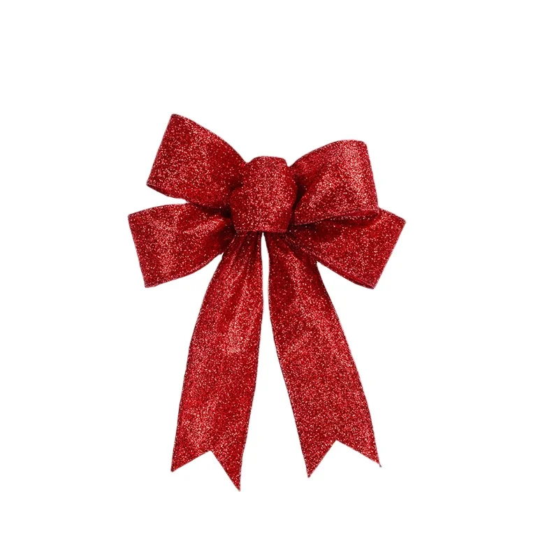 wholesale pre made red christmas ribbon bows with gold edge
