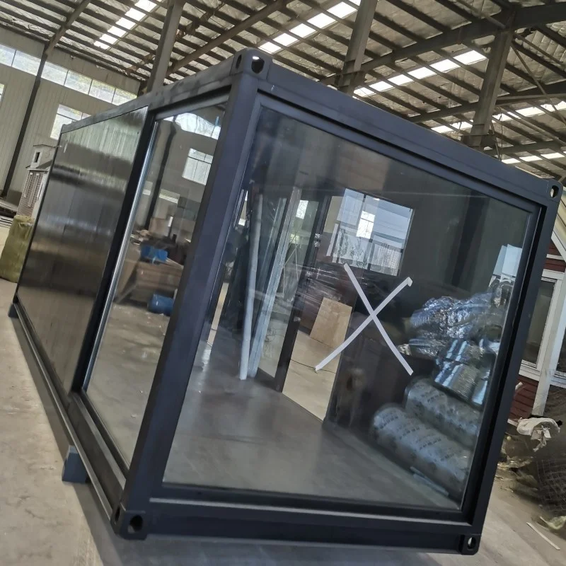 Australia ready luxury light steel villa  prefab module low price log Siding door 20ft mini tiny wood  house container Office