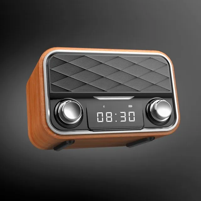 10W wireless charging function BT, TF, USB, AUX, FM function wooden portabl radio MT-i10  10W