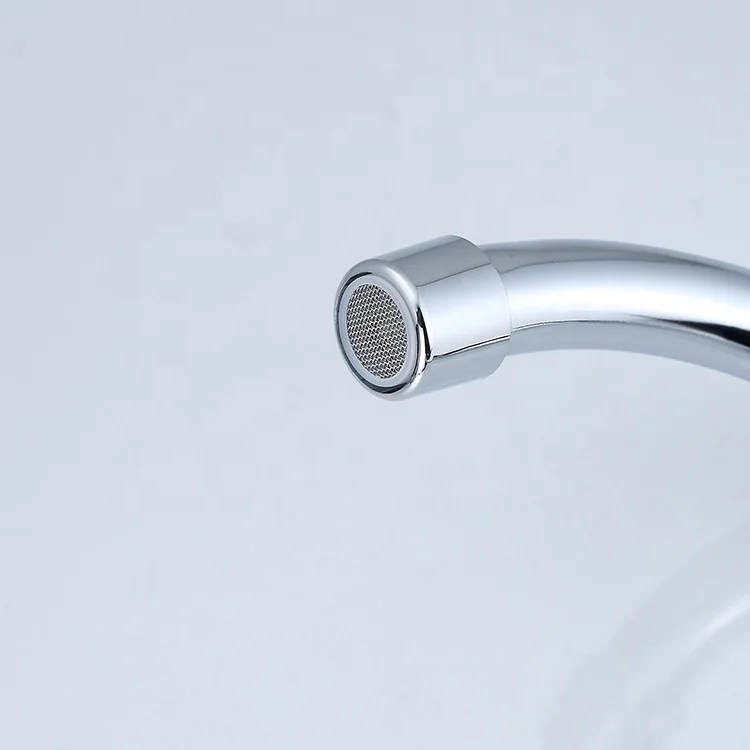 Jooka New Design Zinc Chrome Long Goose Neck Flexible Single Cold Faucet Sink Kitchen Tap