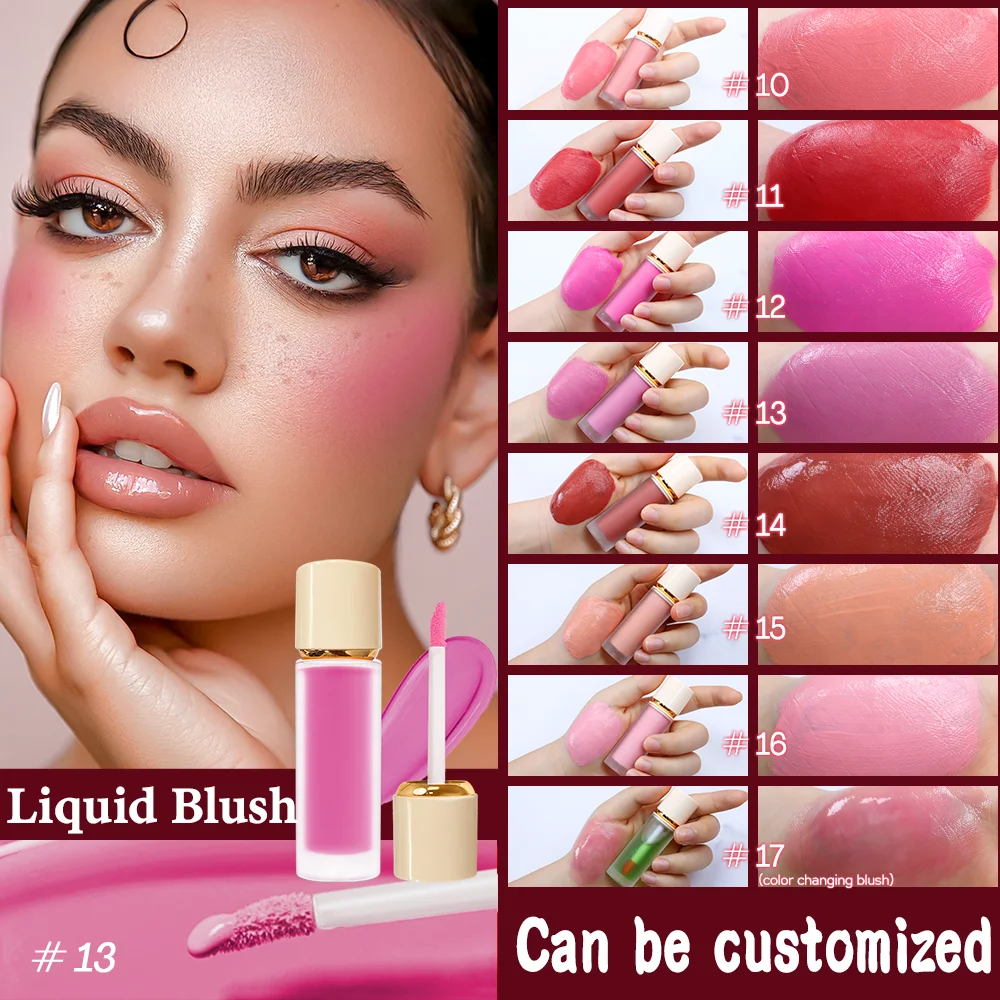 Cruelty Free Vegan Waterproof Liquid Cheek Blush Private Label Lip Blush Vendors Pigment Liquid Korean Makeup Liquid Blush
