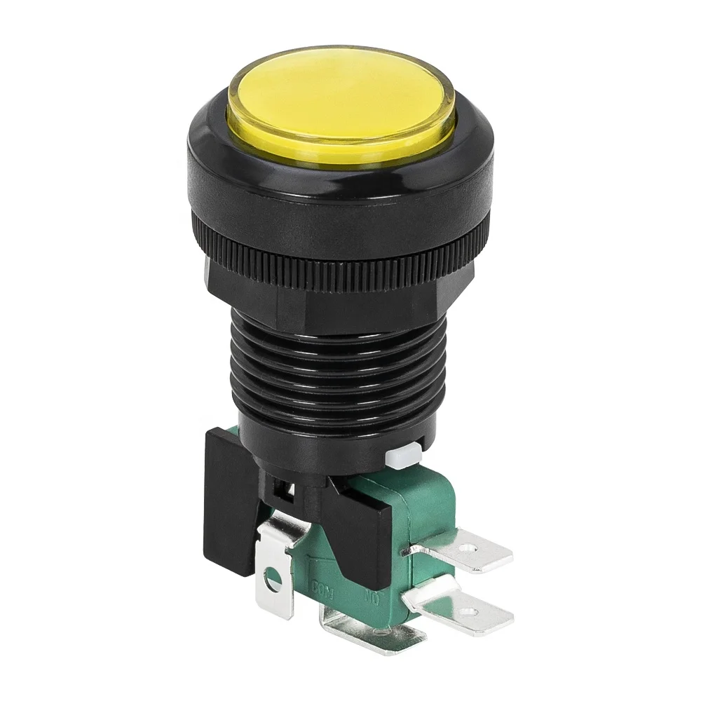 Round 12V LED Arcade Game Jumbo Button 32mm Scroll Arcade Game Button for Game Player Arcade Push Button Switch