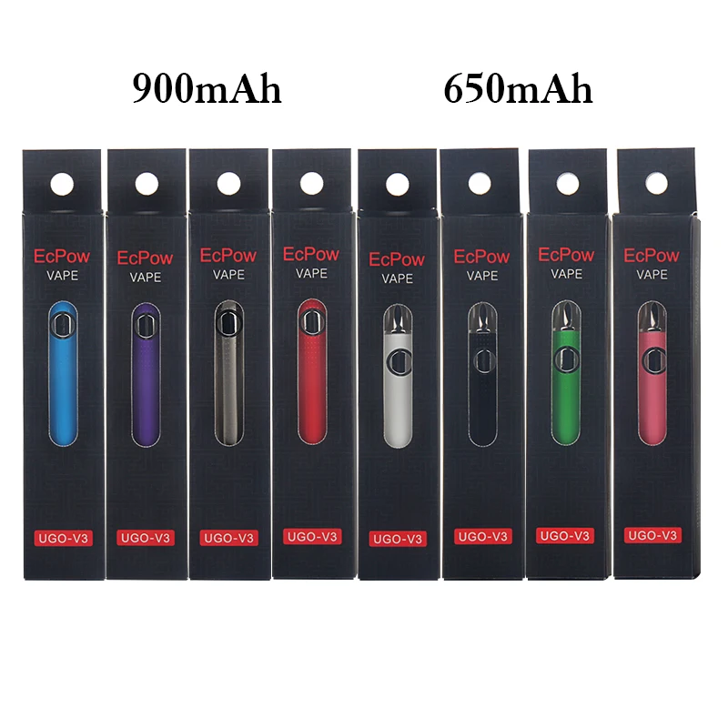 High Quality Portable 510 Thread Cartridges 650mAh 900mAh UGO V3 Rechargeable Vape Pen Battery