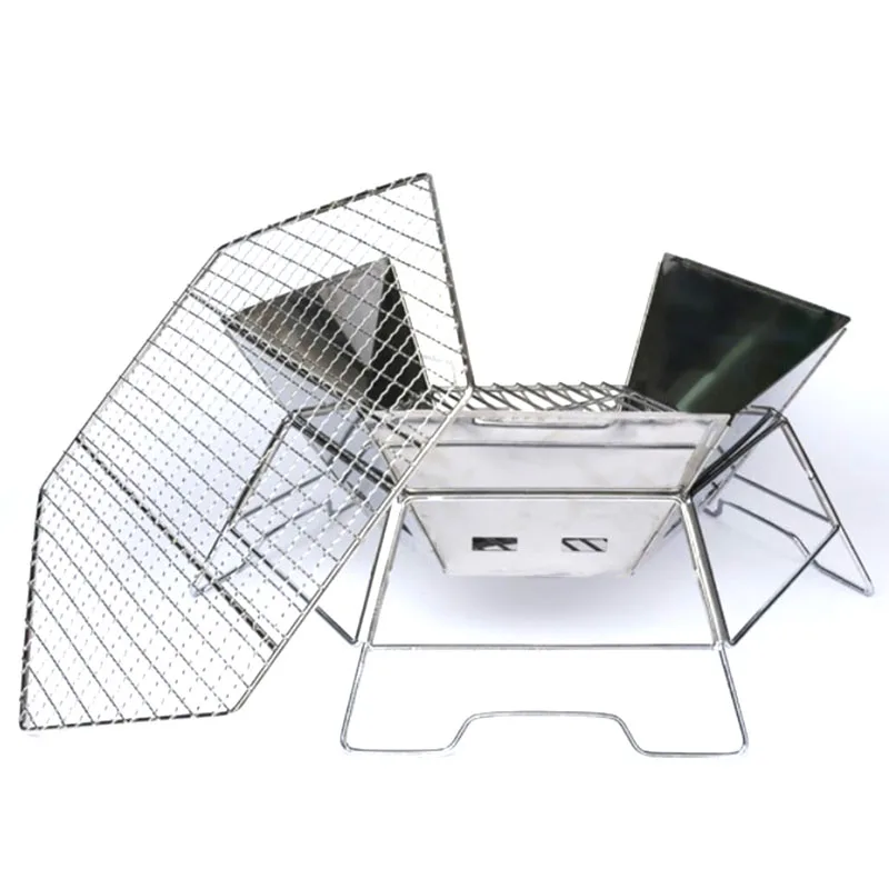 Гриль для барбекю из нержавеющей стали, деревянная плита, уличная плита для кемпинга, горелка для барбекю и пикника