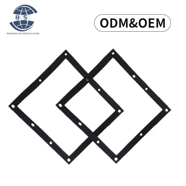 Support non-standard customized fireproof high elasticity rectangular nitrile rubber mat with hole for industrial