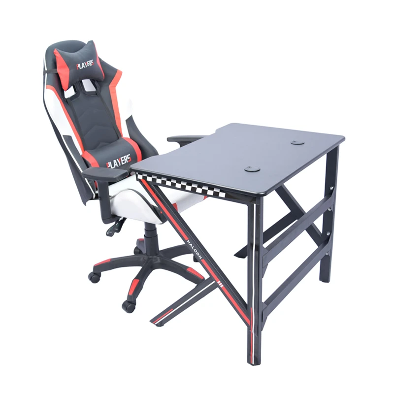 Amazon Hot Sale Gaming Table Computer Desk Z-Shape Racking Table PC Desk
