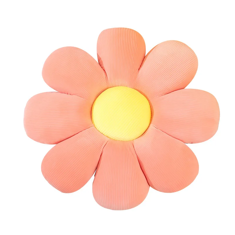 Stuffed Six Petal Flower Cushion Sunflower Pillow Bay Window Pink Flower Setting for Kids Bedroom Seat Pillow Girly Room Deco