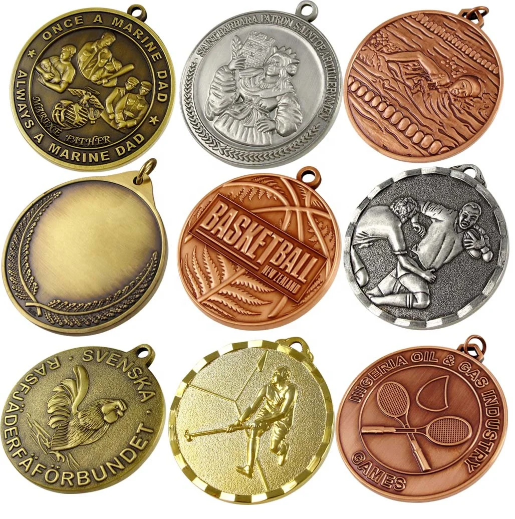 custom shape logo thai boxing awards fencing golden medals metal ribbons metal sport medals of honor for wholesales