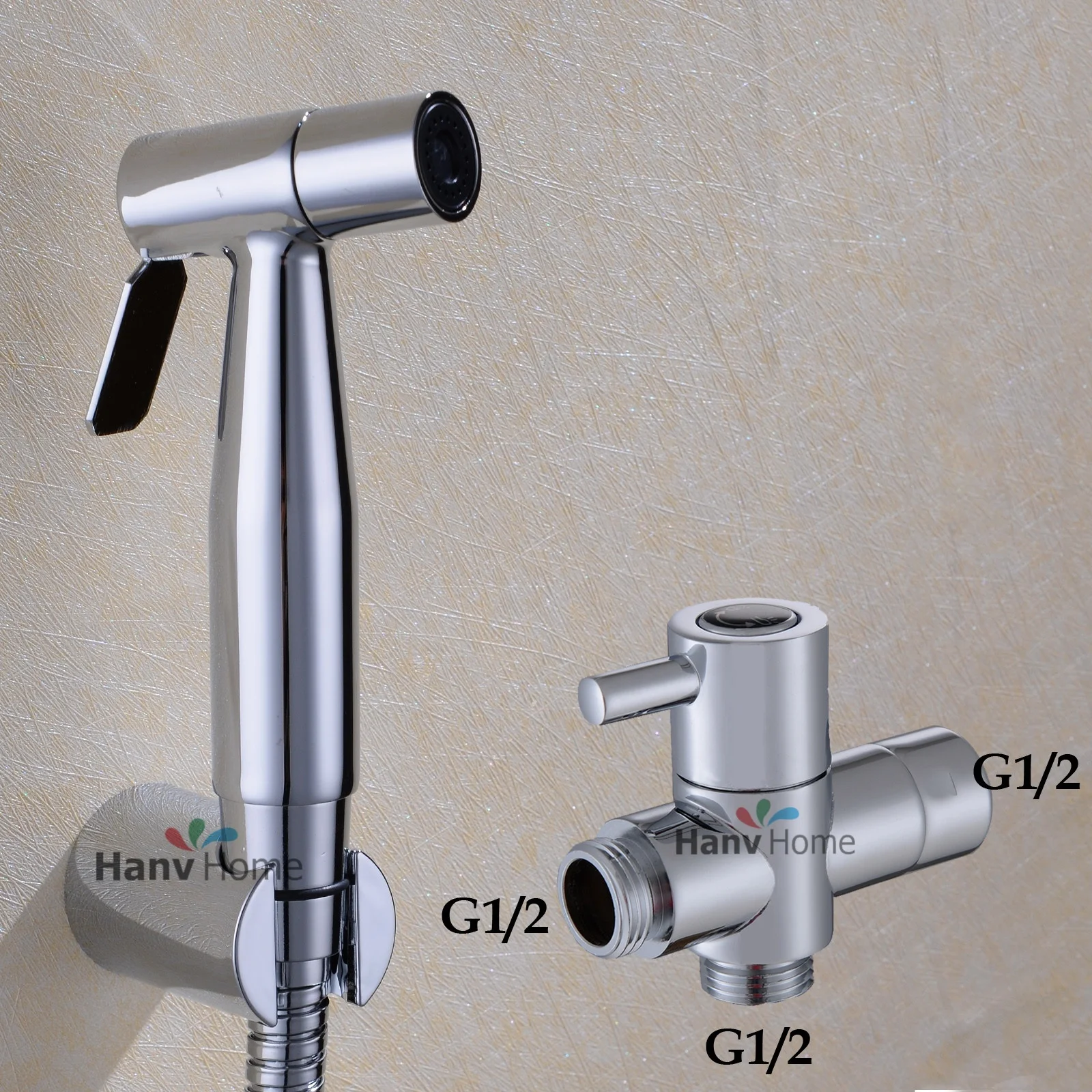 Handheld Bidet Shower Set Toilet Shattaf Sprayer Douche kit Bidet Faucet,Brushed Nickel, 304 Stainless Steel Bidet Spray
