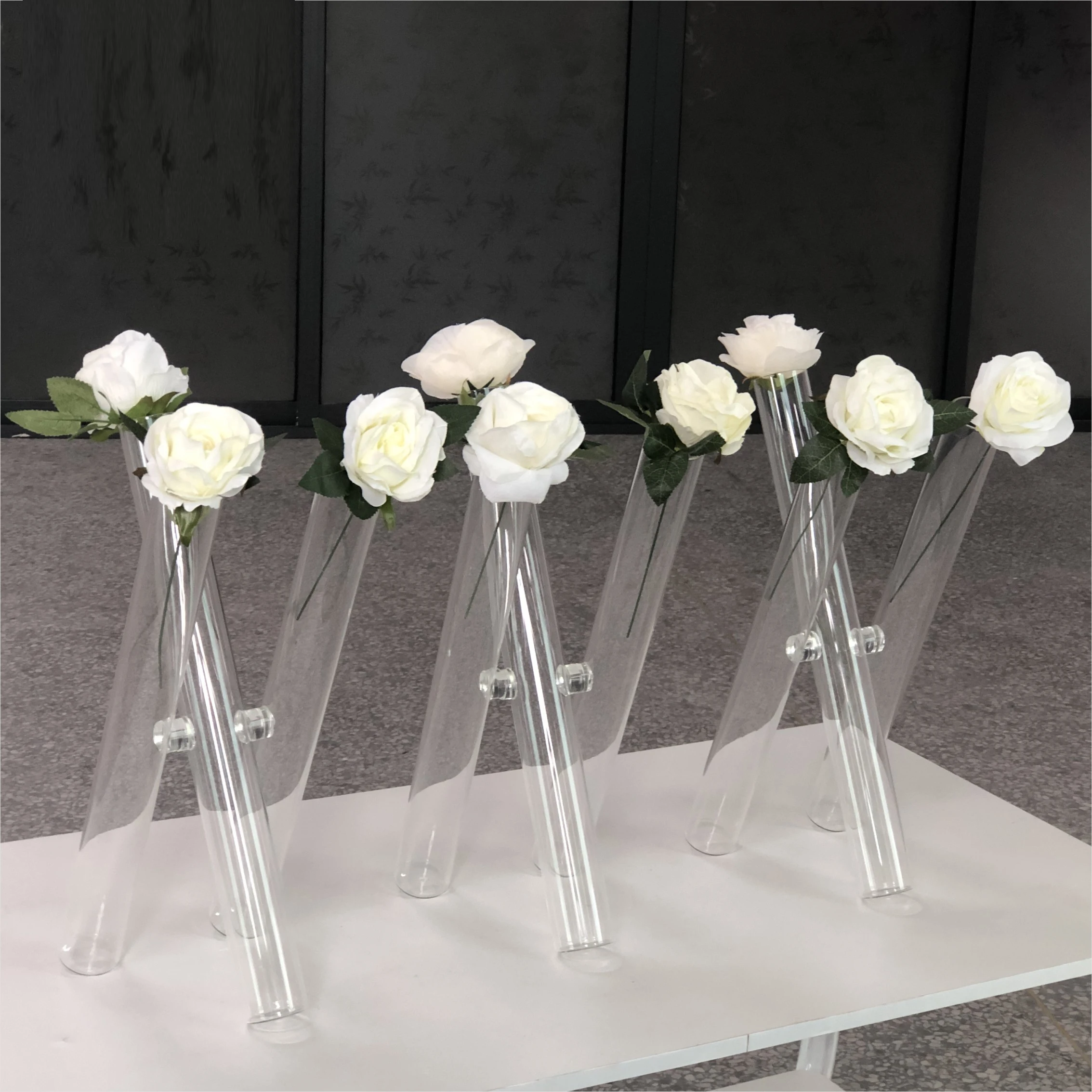 Tall Unique Glass Flower Vases For Weddings Centerpiece