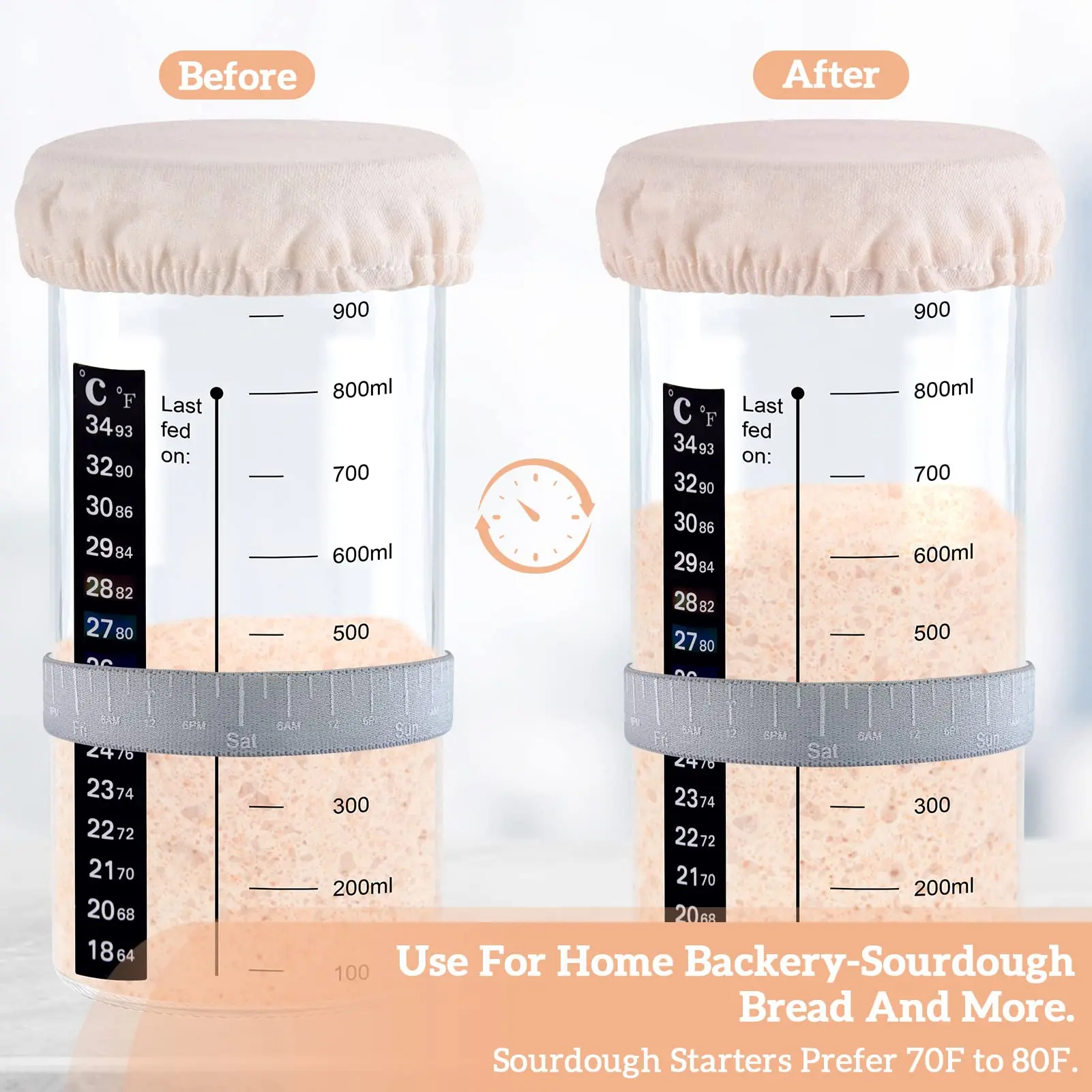 eco friendly products 2024 24 Oz Wide Mouth Sourdough Sourdough Starter Jar For Sourdough Bread Baking