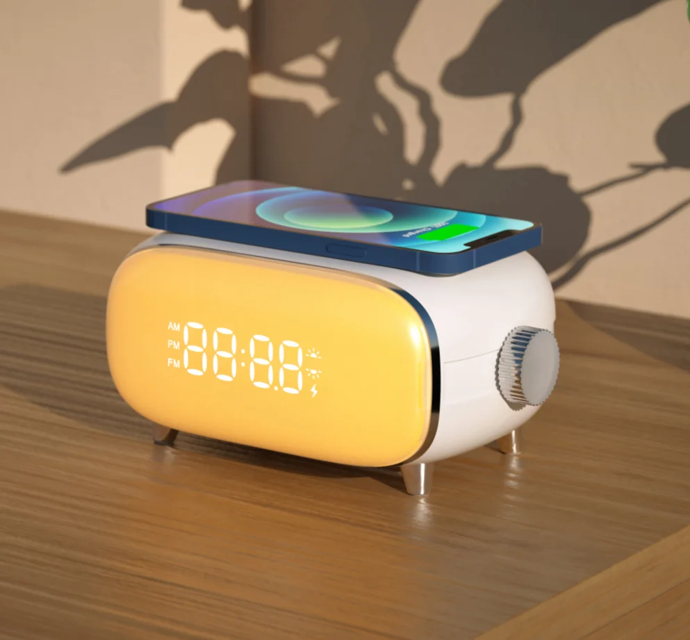 Sunrise nature sounds alarm clock 7 color LED light wake up light digital smart sunrise alarm clock