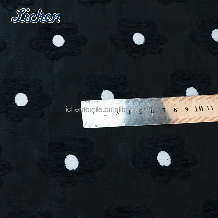 Горячая Распродажа, черный и белый цветочный узор, 50% полиэстер, 50% хлопок, удобная жаккардовая ткань для одежды