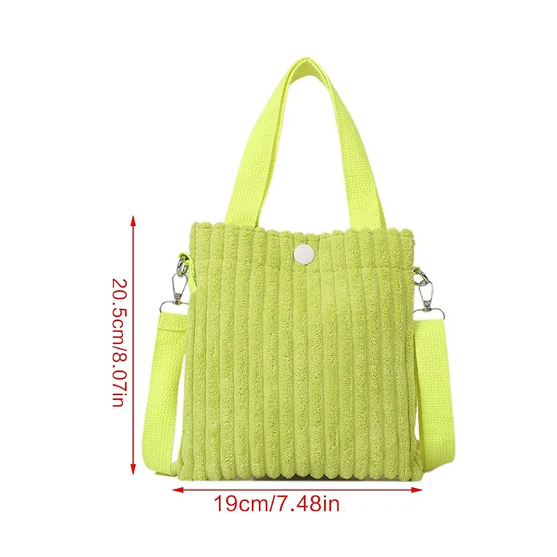 Women Corduroy Shoulder Bag Spring Summer Fashion Handbag Mini Tote Bag